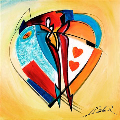 AMERICAN HEARTS II painting - Alfred Gockel AMERICAN HEARTS II art painting